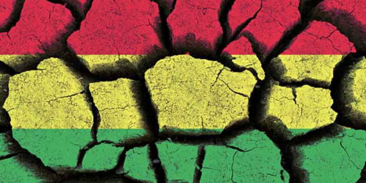 Bandera boliviana en pedazos