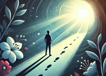 Un individuo de pie al borde de un túnel oscuro con luz brillante al final | Revista Fizuras